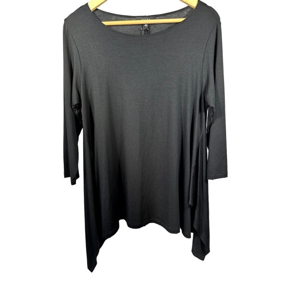 COMFY USA Women's Vancouver 3/4 Sleeve Flowy Tunic Top Black Size Small - NWT